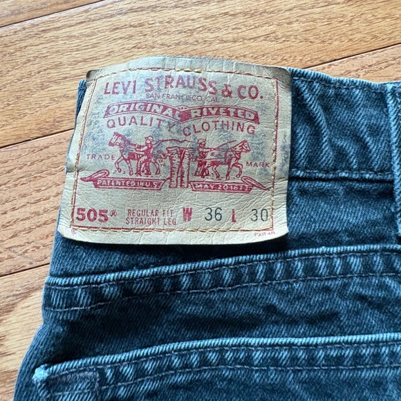 Levi’s 90’s Vintage 505 Regular Fit Straight Leg Jeans Men’s 36x30 Faded Black - Picture 4 of 8